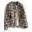 Women's Plaid Pattern Jacket - Elegant Crew Neck Open Front Long Sleeve Outerwear