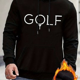 GOLF Print Hoodie, Cool Sweatshirt For Men, Men's Casual Hooded Pullover Streetwear Clothing For Spring Fall Winter, As Gifts