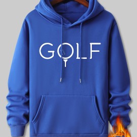 GOLF Print Hoodie, Cool Sweatshirt For Men, Men's Casual Hooded Pullover Streetwear Clothing For Spring Fall Winter, As Gifts