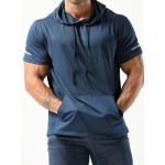 Men's Casual Pullover Hooded Tshirt with Kangaroo Pocket - Streetwear for Summer and Fall