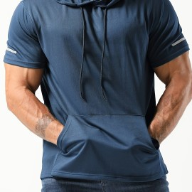 Men's Casual Pullover Hooded Tshirt with Kangaroo Pocket - Streetwear for Summer and Fall