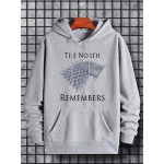 'Remember The North' Men's Graphic Hoodie - Casual Pullover Sweatshirt with Kangaroo Pocket for Spring and Fall