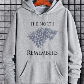 'Remember The North' Men's Graphic Hoodie - Casual Pullover Sweatshirt with Kangaroo Pocket for Spring and Fall