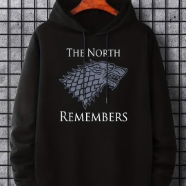 'Remember The North' Men's Graphic Hoodie - Casual Pullover Sweatshirt with Kangaroo Pocket for Spring and Fall