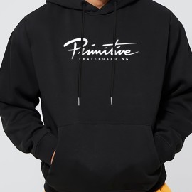 SKATEBOARDING Print Men's Pullover Hoodie - Long Sleeve Hooded Sweatshirt for Autumn/Winter