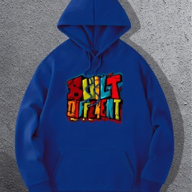 Colorful Letters Print Men's Pullover Hooded Sweatshirt for Autumn/Winter