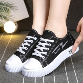 All-Season Comfort Women's Sneakers - Soft Sole Lightweight, Lace-Up, Stylish Canvas Walking Shoes