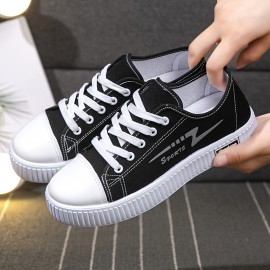 All-Season Comfort Women's Sneakers - Soft Sole Lightweight, Lace-Up, Stylish Canvas Walking Shoes