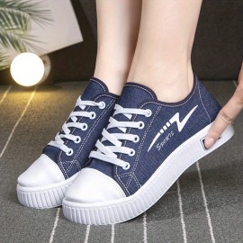 All-Season Comfort Women's Sneakers - Soft Sole Lightweight, Lace-Up, Stylish Canvas Walking Shoes