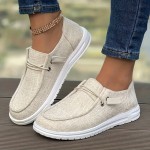 Women's Simple Solid Color Canvas Shoes, Casual Lace Up Outdoor Shoes, Lightweight Low Top Sneakers