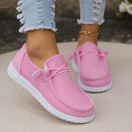 Women's Solid Color Casual Sneakers, Slip On Lightweight Soft Sole Walking Shoes, Low-top Comfort Daily Footwear