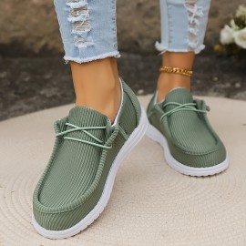 Women's Solid Color Casual Sneakers, Slip On Lightweight Soft Sole Walking Shoes, Low-top Comfort Daily Footwear