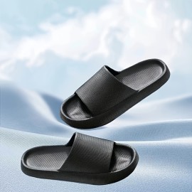 Men's Solid Color Open Toe Breathable Anti Odor EVA Slippers, Comfy Non Slip Casual Durable Soft Sole Slides, Men's Footwear