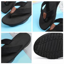 Men's Trendy Lightweight Flip Flops, Comfy Non Slip Casual Durable EVA Sole Thong Sandals For Men's Outdoor Activities