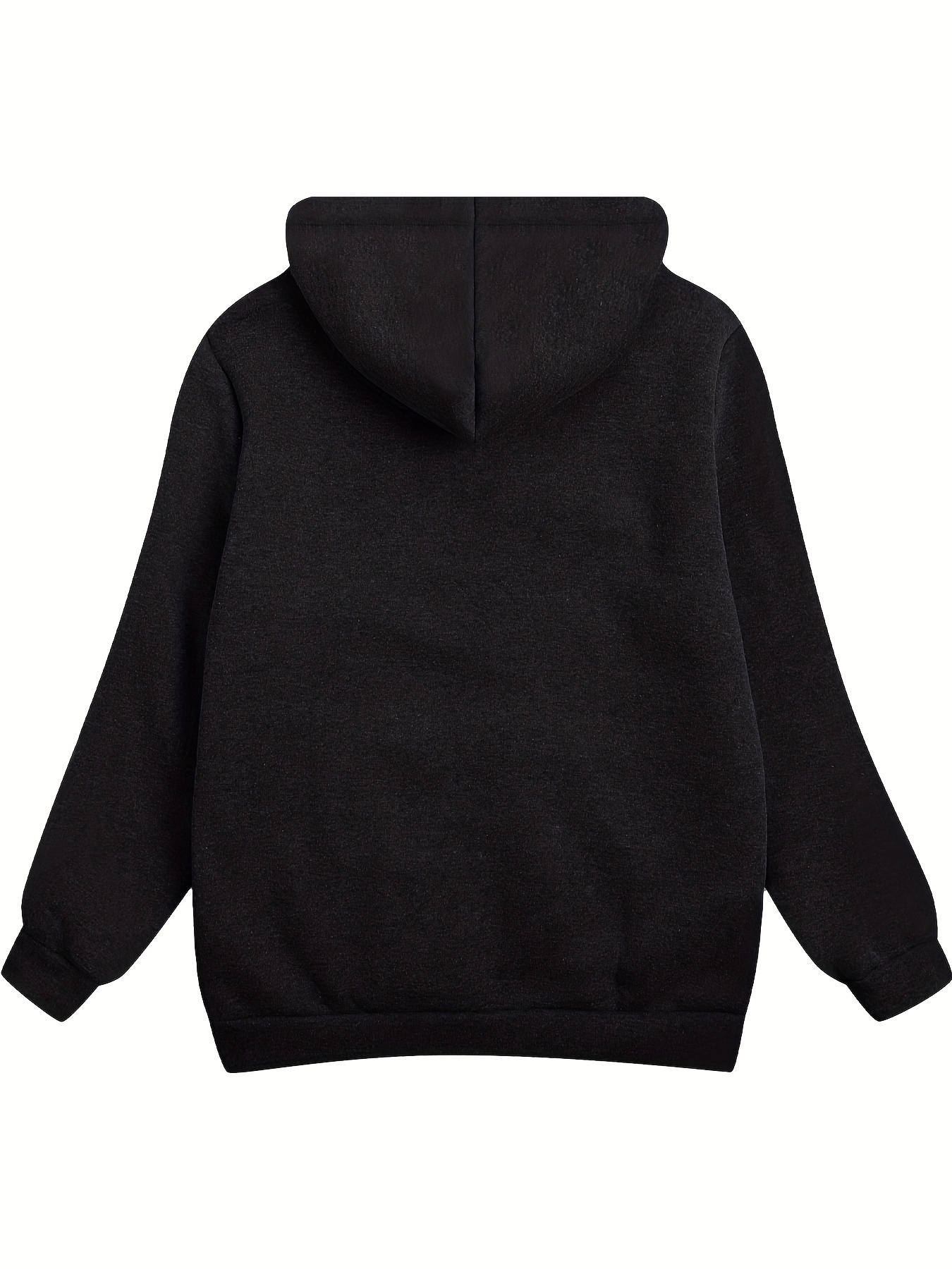 fuzzy hooded jacket casual zip up drawstring long sleeve solid outerwear womens clothing details 6