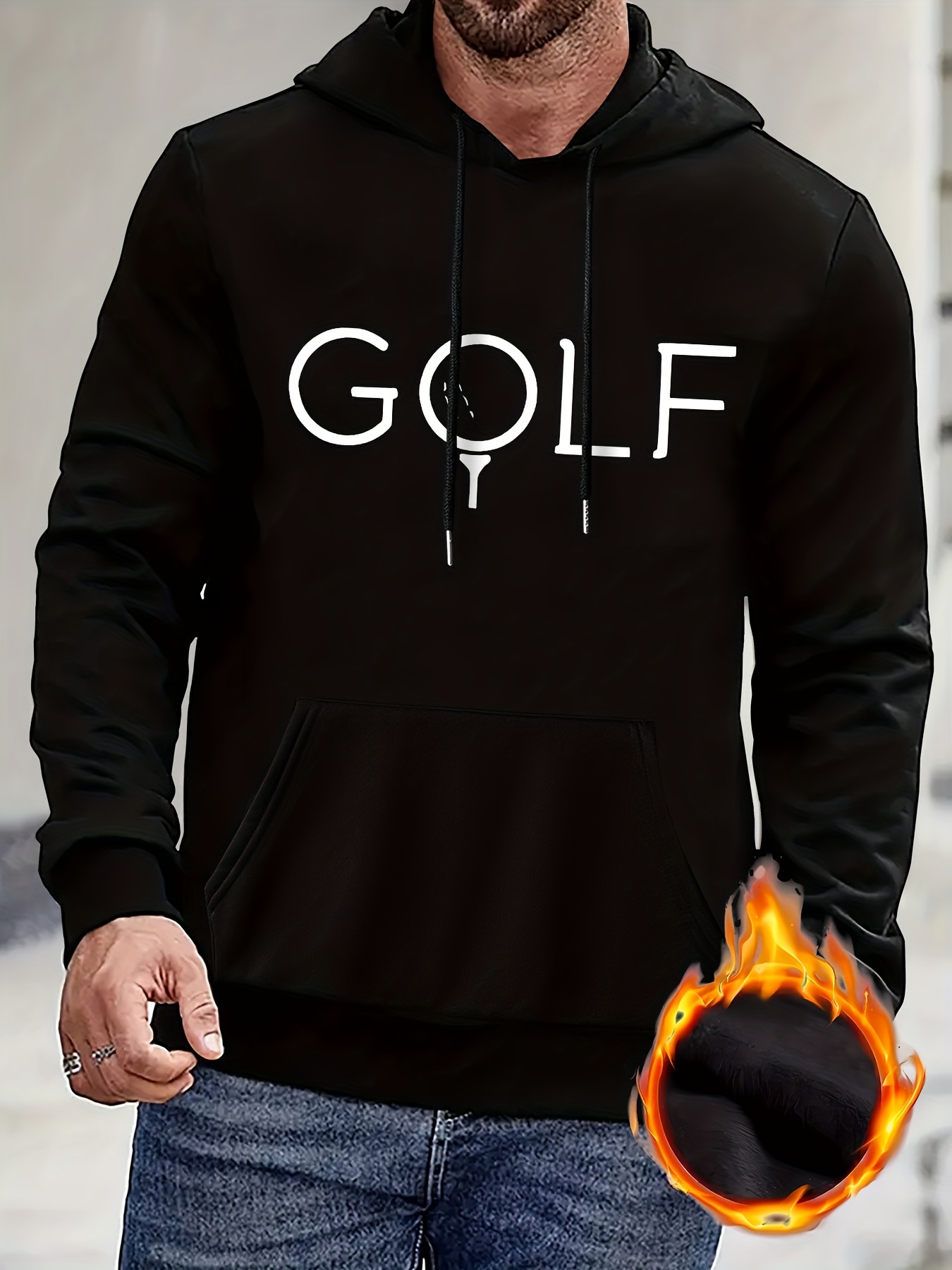 golf print hoodie cool sweatshirt for men mens casual hooded pullover streetwear clothing for spring fall winter as gifts details 10