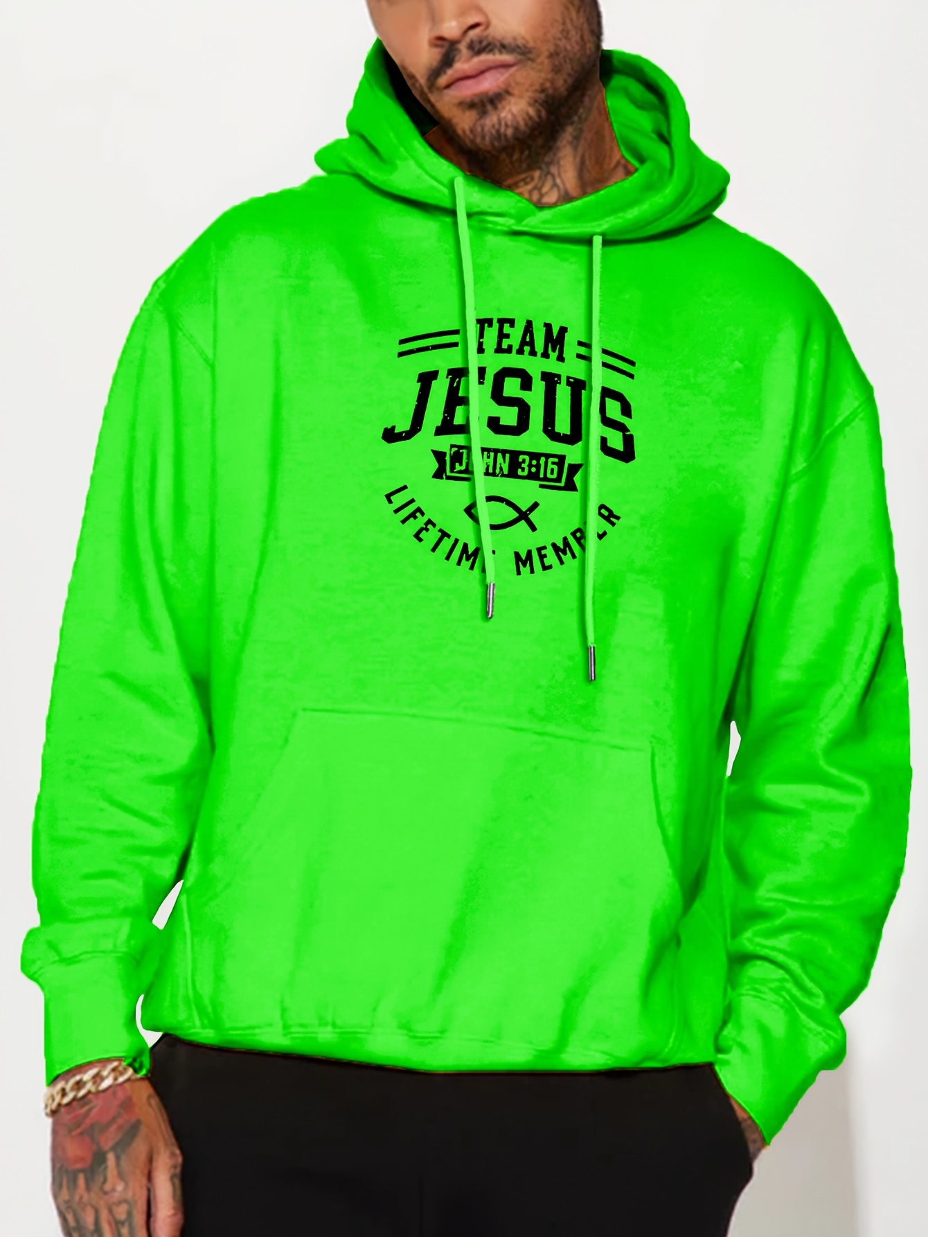 team jesus lifetime measure print mens pullover round neck hoodies with kangaroo pocket long sleeve hooded sweatshirt loose casual top for autumn winter mens clothing as gifts details 25