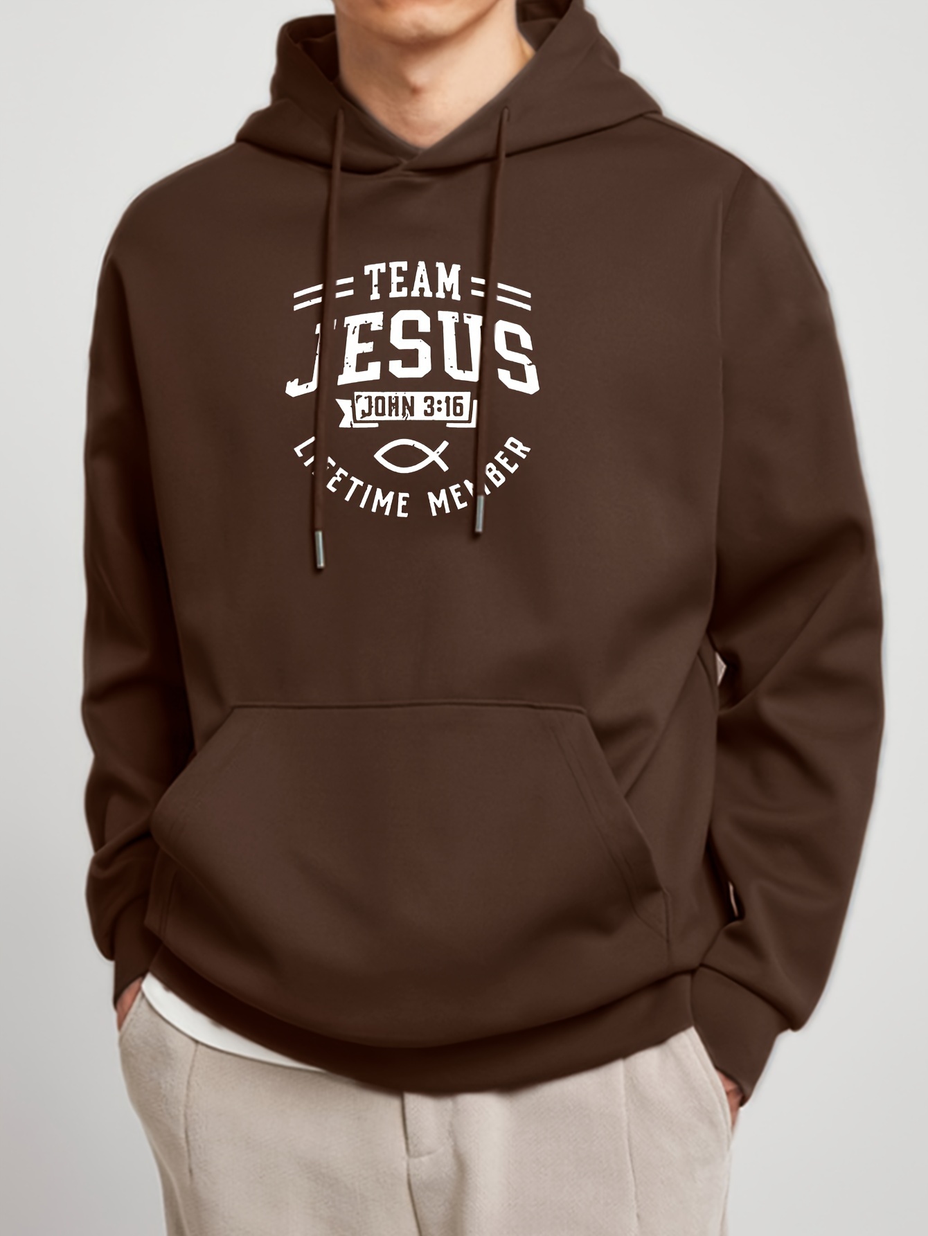 team jesus lifetime measure print mens pullover round neck hoodies with kangaroo pocket long sleeve hooded sweatshirt loose casual top for autumn winter mens clothing as gifts details 30