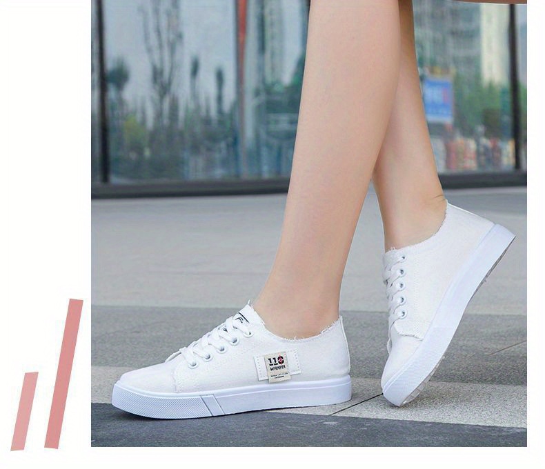 simple canvas shoes women s casual lace outdoor shoes details 10