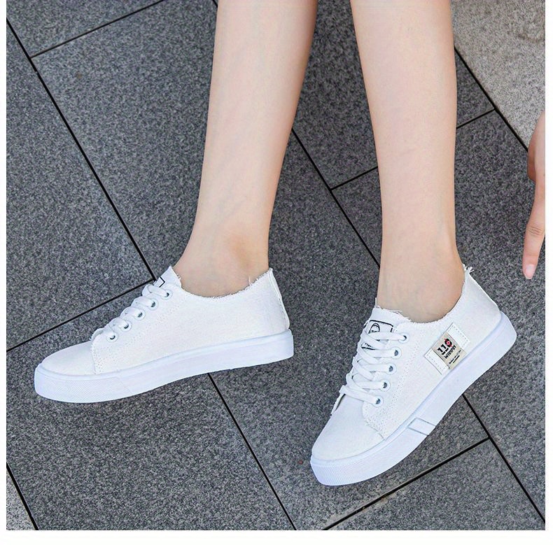 simple canvas shoes women s casual lace outdoor shoes details 13