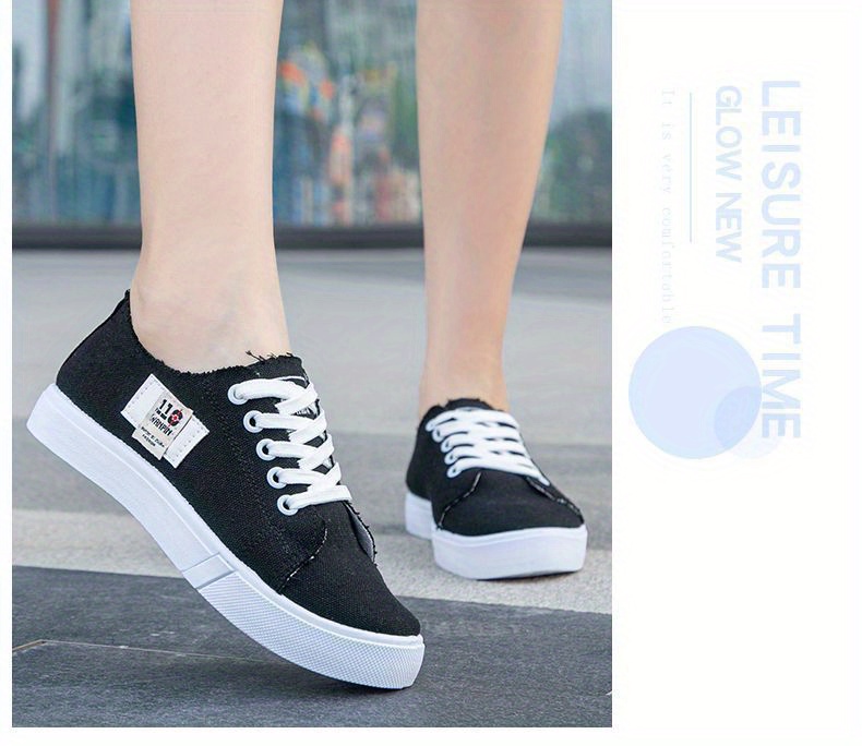 simple canvas shoes women s casual lace outdoor shoes details 14