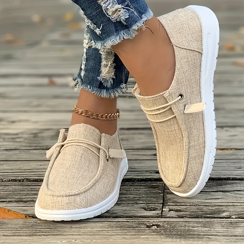 solid color canvas shoes women s simple casual lace outdoor details 8