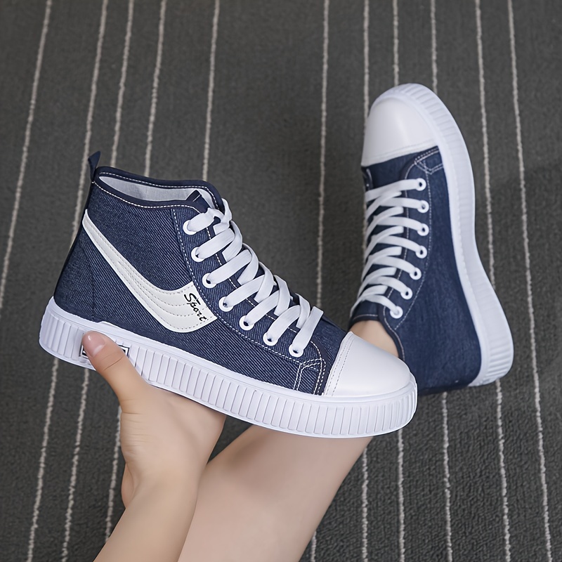 high top canvas shoes women s breathable comfortable flat details 4