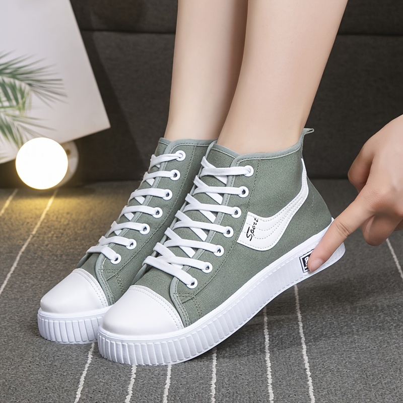 high top canvas shoes women s breathable comfortable flat details 7