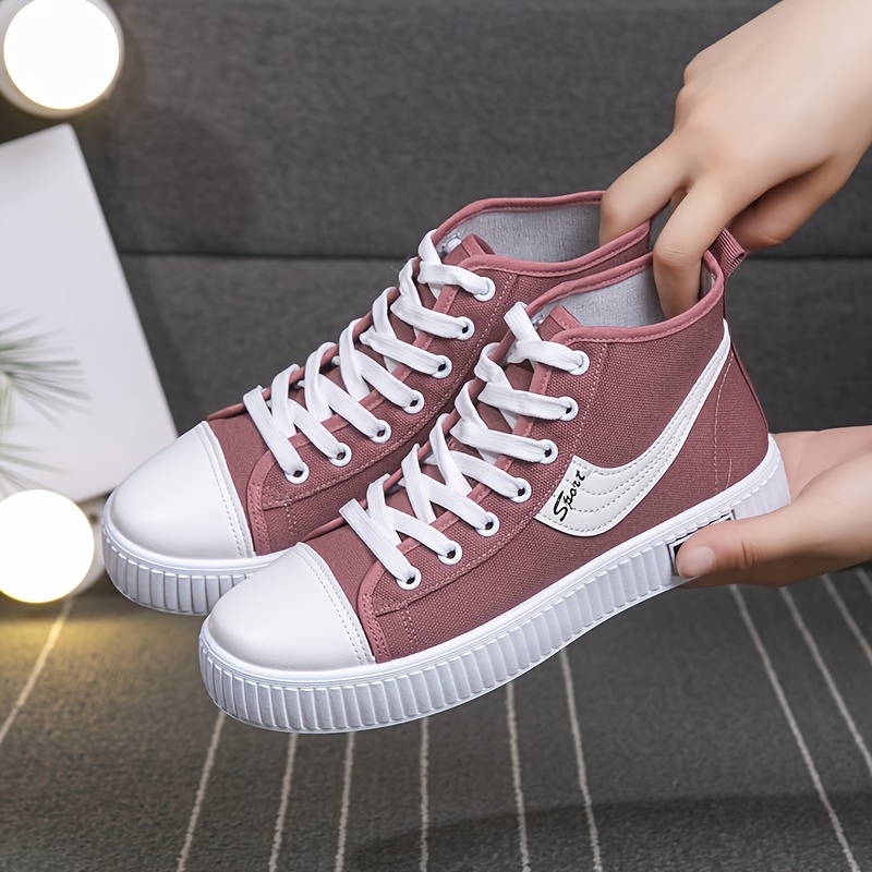 high top canvas shoes women s breathable comfortable flat details 11