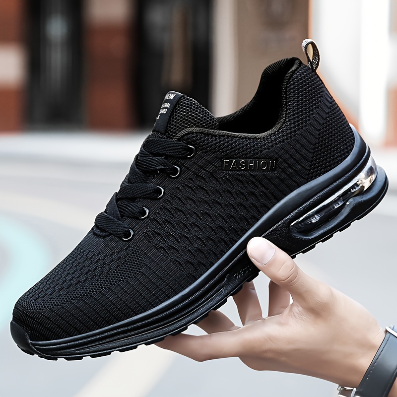 running shoes men s trendy woven knit breathable air cushion details 5