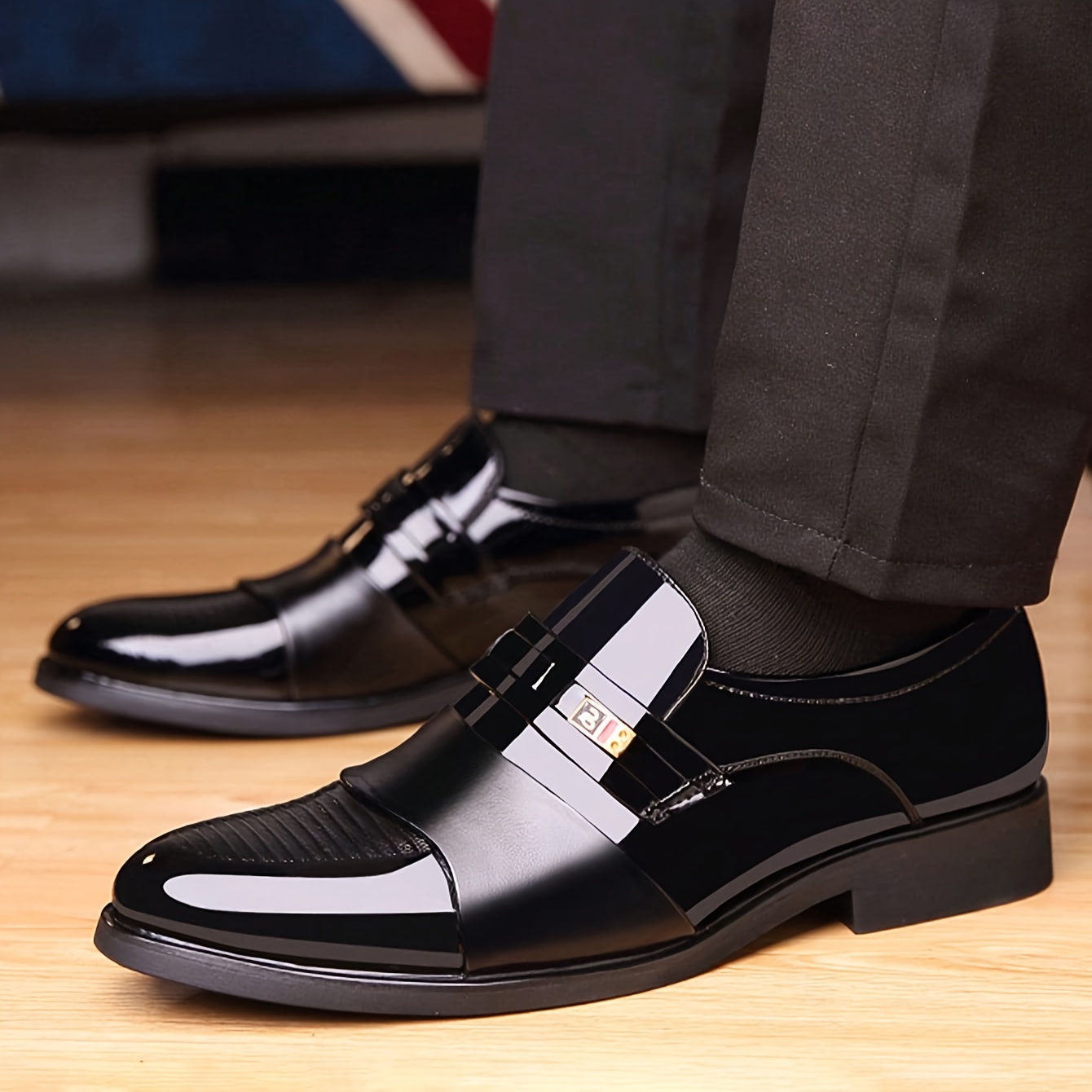 men s solid loafers plus size breathable wear resistant slip details 5