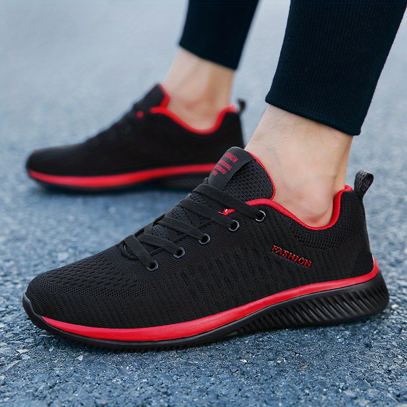 men s lace sneakers athletic shoes wear resistant breathable details 2